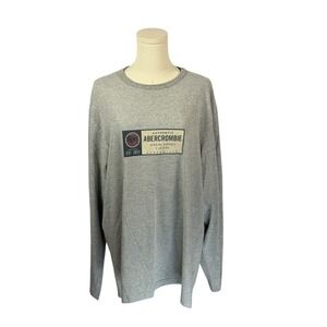 Vintage Abercrombie & Fitch 100% Cotton Gray Graphic Long Sleeve Tee (Size XL)